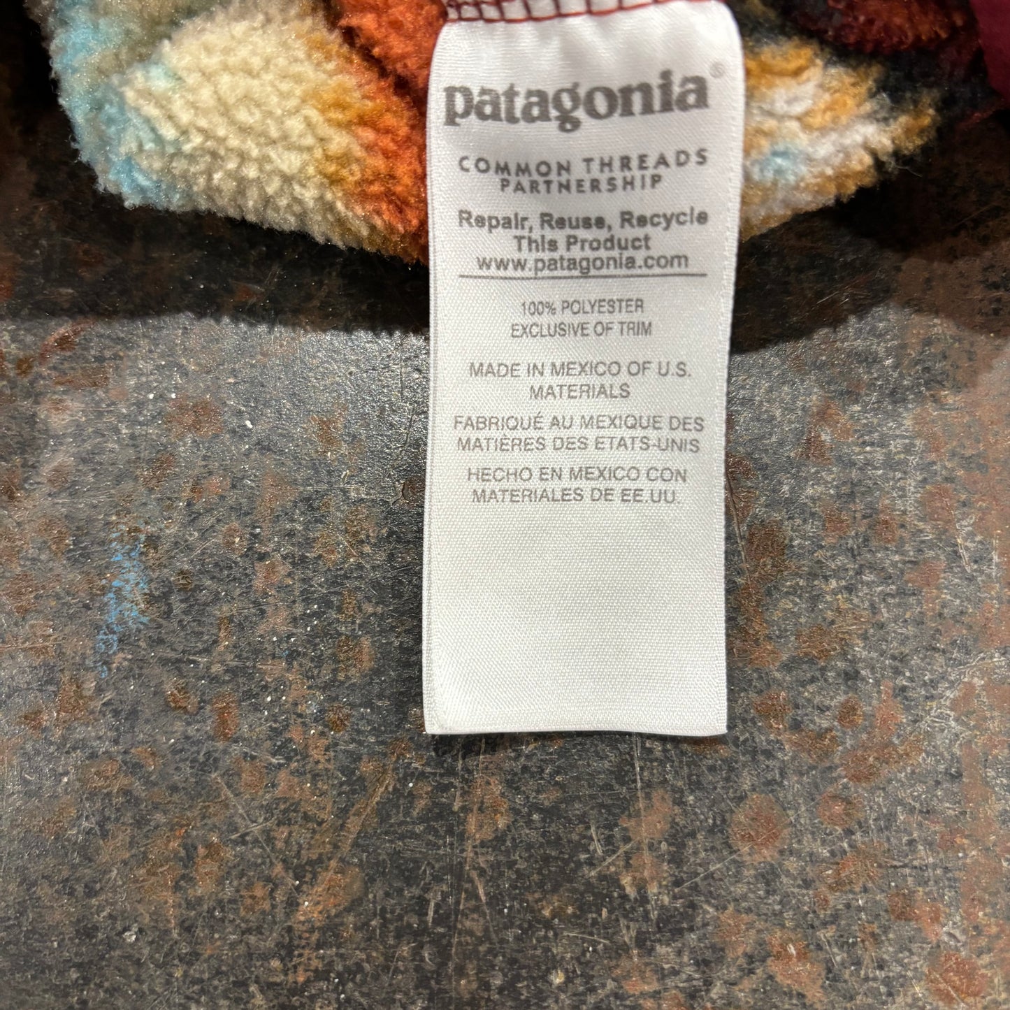 Patagonia パタゴニア スナップT ネイティブ柄 フリース オレンジベージュ L /B3189F-SO