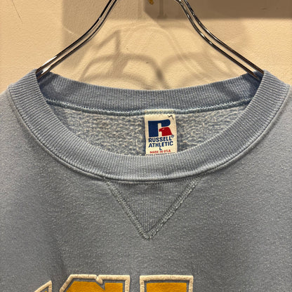 90's Russell Athletic ラッセルアスレティック "UCLA" カリフォルニア大学ロサンゼルス校 カレッジ スウェット 前Vガゼット仕様 サックスブルー(L)/C0332R-SO