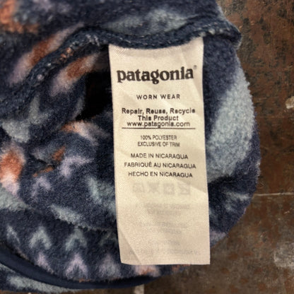 Patagonia パタゴニア スナップT ネイティブ柄 フリース ブルーグレー M /A8898F-SO