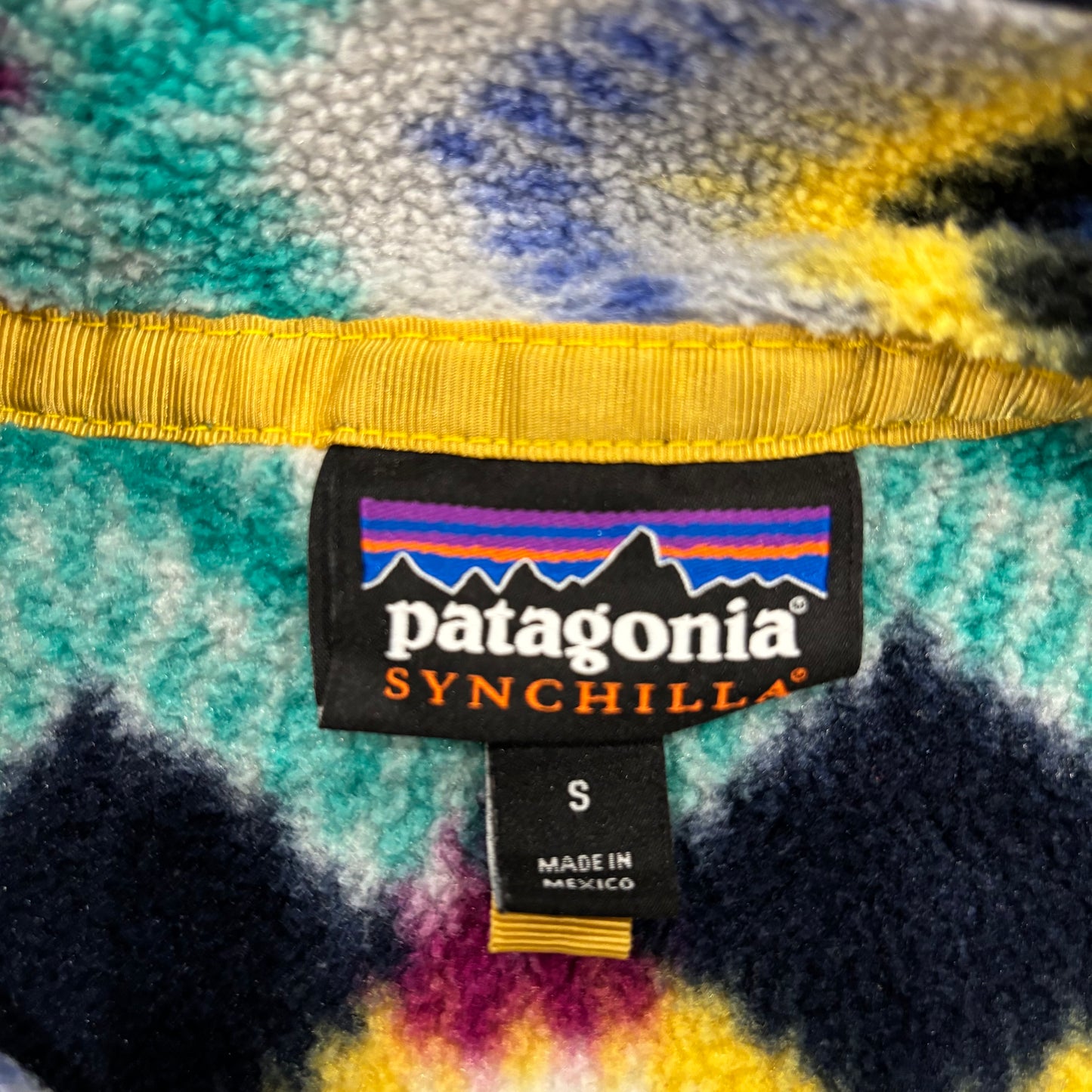 Patagonia パタゴニア スナップT ネイティブ柄 フリース ミントグリーン黄色 S /A8811F-SO