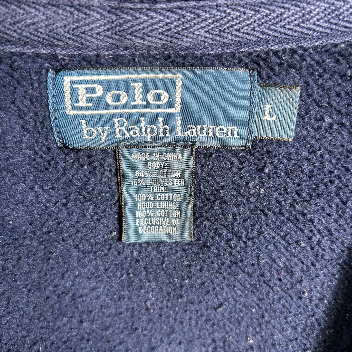 00's  Ralph Lauren ジップアップフーディ 紺 (L)/A4859S-SO