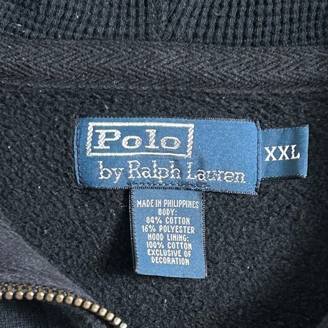 00's  Ralph Lauren ジップアップフーディ 黒 (XXL)/A4857S-SO