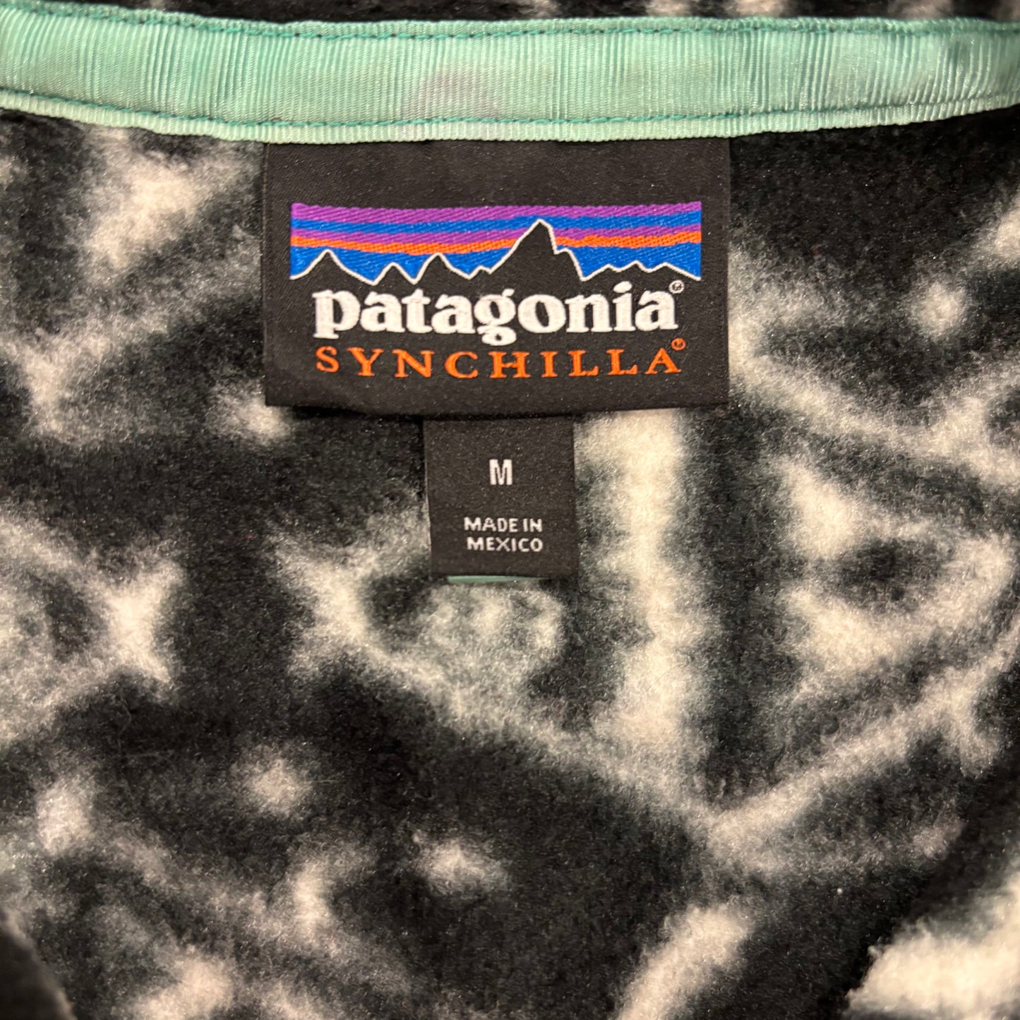 Patagonia パタゴニア スナップT 魚柄 フリース 黒 M /B3187F-SO