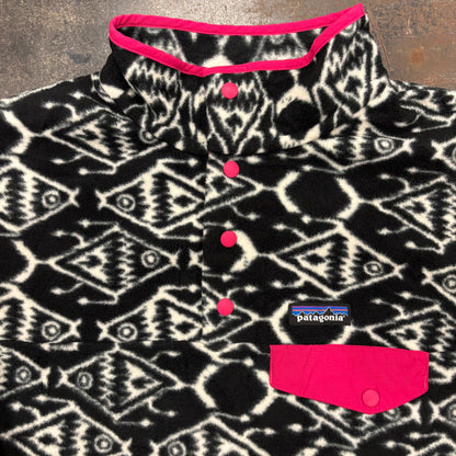 Patagonia パタゴニア スナップT 魚柄 フリース 黒 M /B3187F-SO