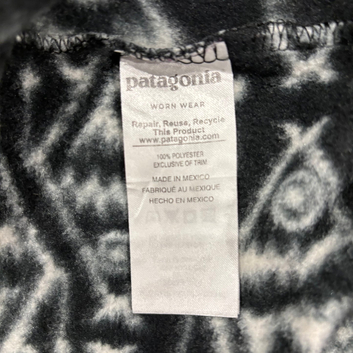 Patagonia パタゴニア スナップT 魚柄 フリース 黒 M /B3187F-SO