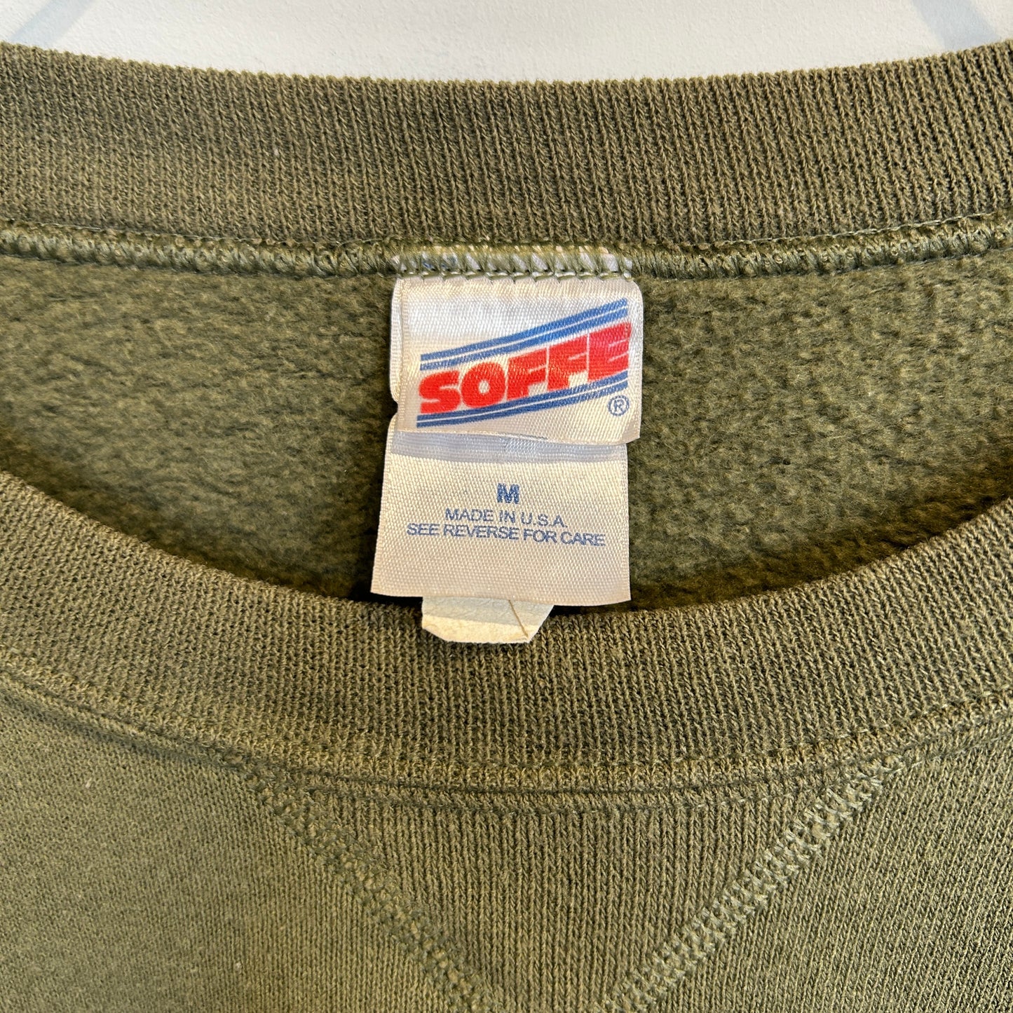 90's Soffe 米軍 Military ”USMC" 海兵隊 ミリタリースウェットシャツ カーキ (M)/A8778S-SO