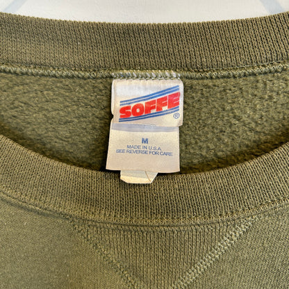 90's Soffe 米軍 Military ”USMC" 海兵隊 ミリタリースウェットシャツ カーキ (M)/A8778S-SO