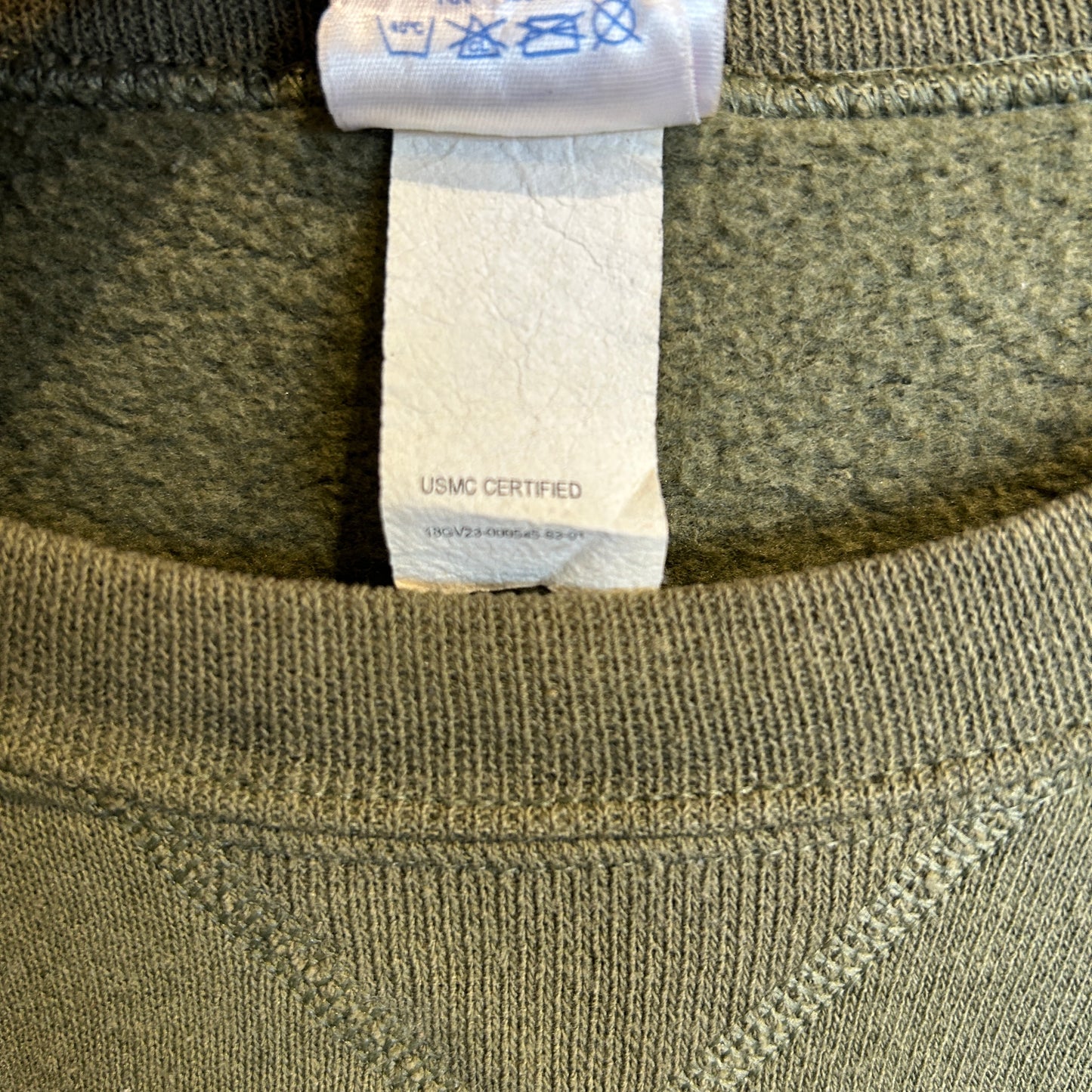 90's Soffe 米軍 Military ”USMC" 海兵隊 ミリタリースウェットシャツ カーキ (M)/A8778S-SO