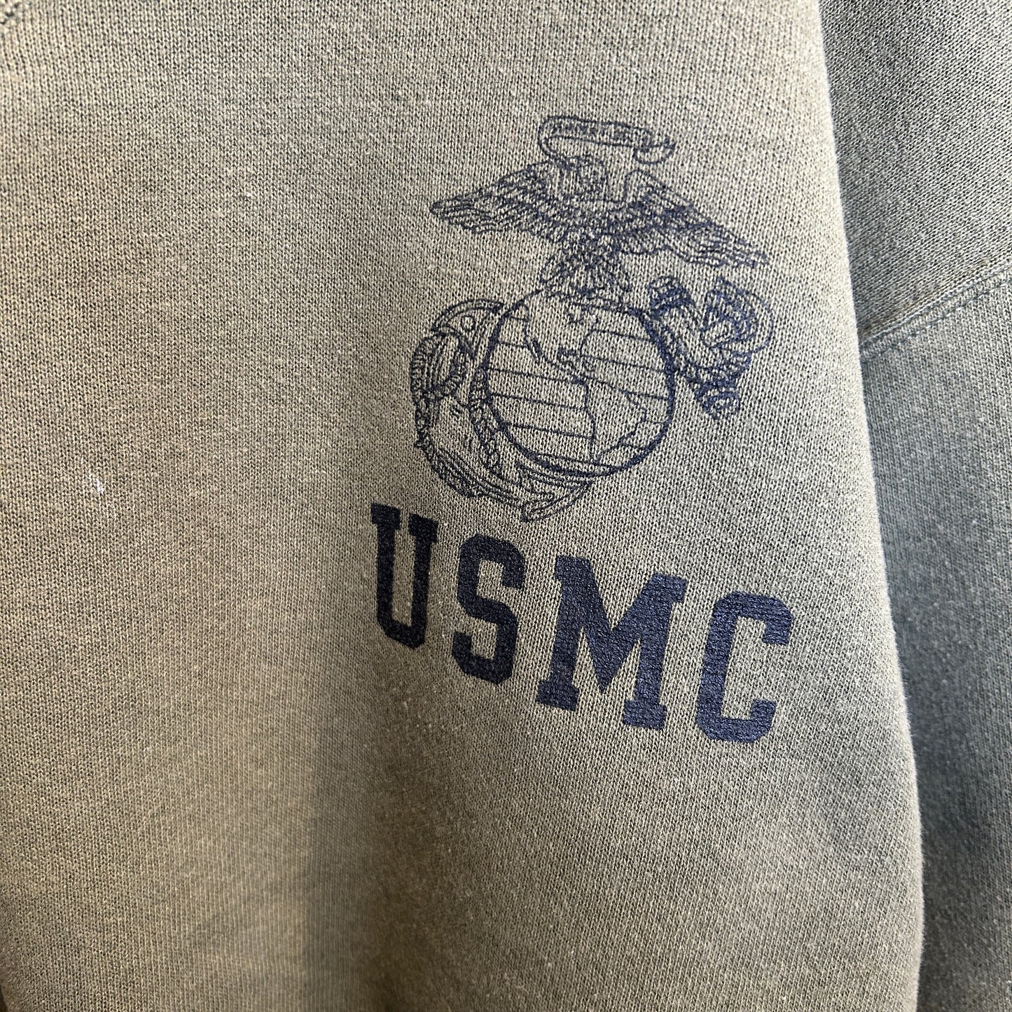 90's Soffe 米軍 Military ”USMC" 海兵隊 ミリタリースウェットシャツ カーキ (M)/A8778S-SO