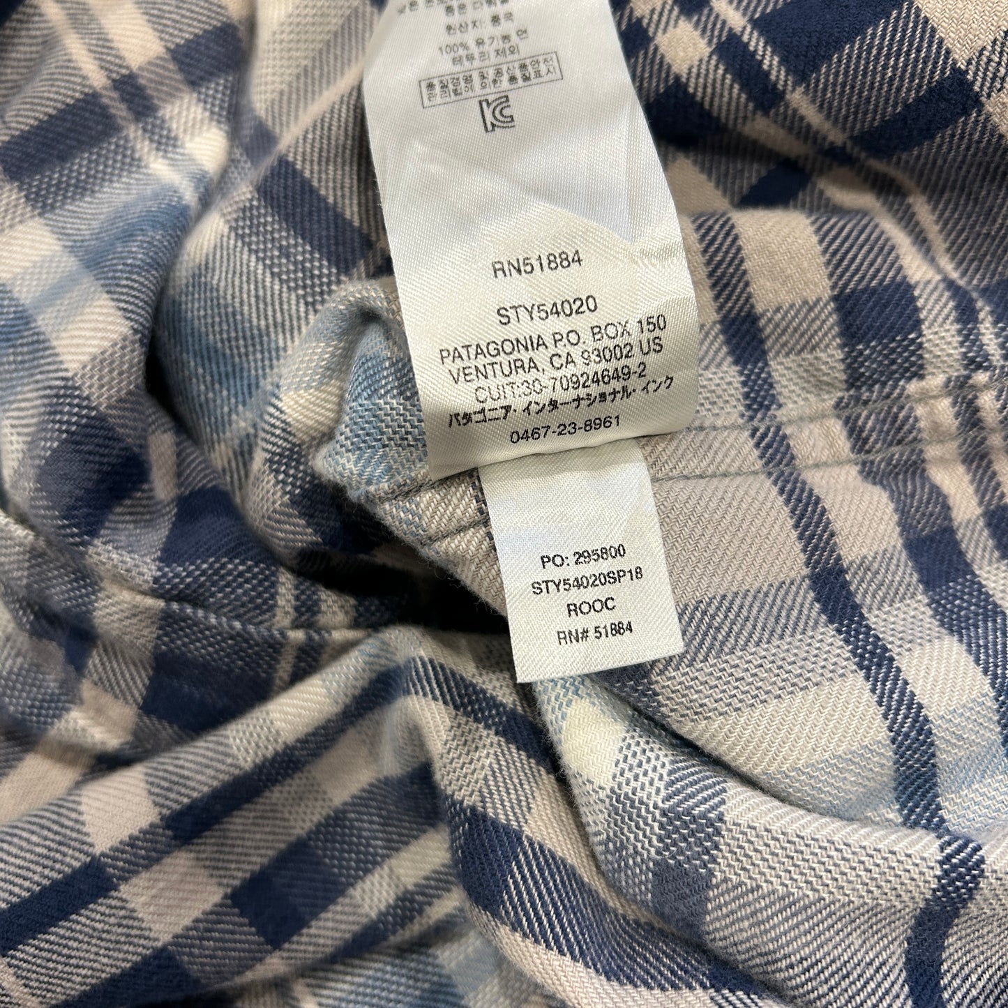 00's Patagonia パタゴニア ライトウェイト　フィヨルドフランネルシャツ 紺白グレー(L)/A8515SH-SO