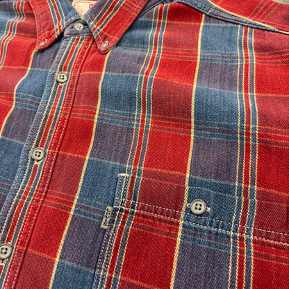 90's Levi's リーバイス チェック ヘビーネルシャツ 赤 (XL) /B1785SH-SO
