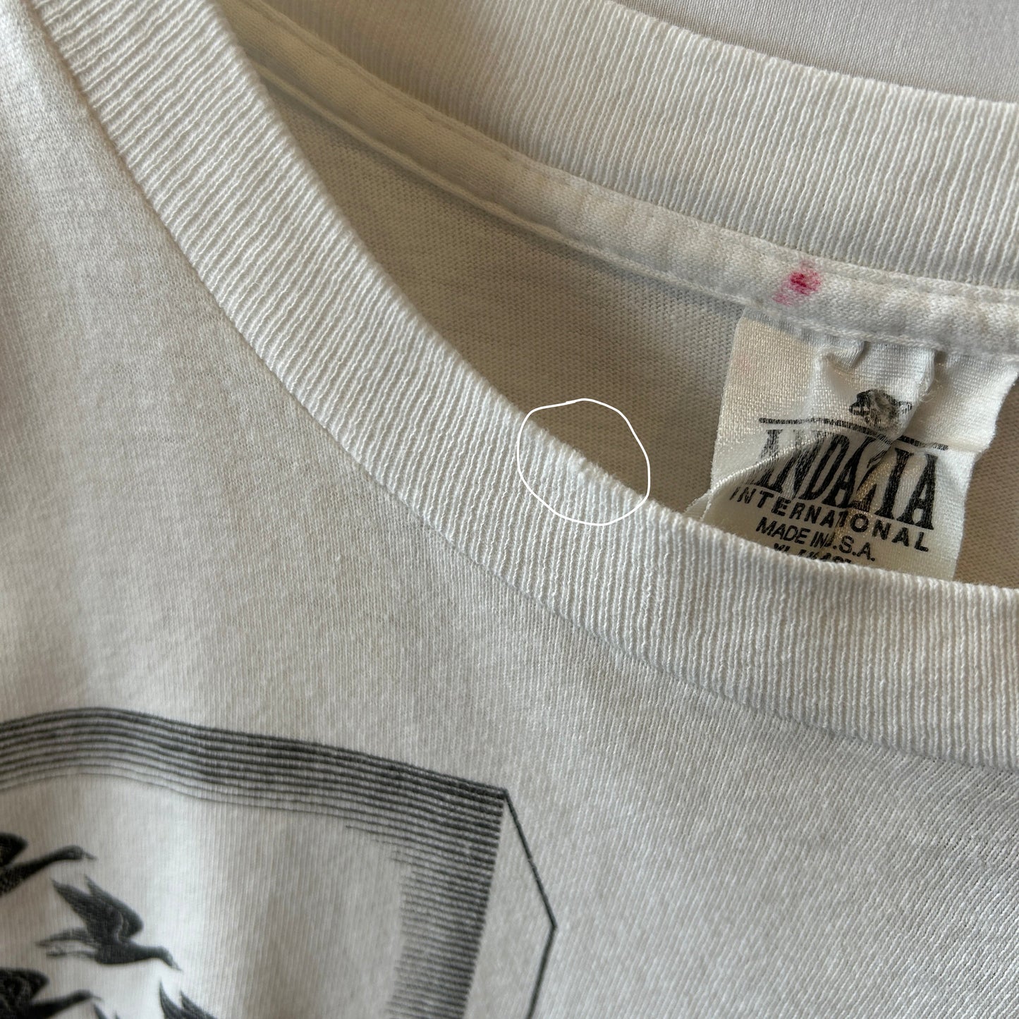 90's M.C.Escher エッシャー アートマルチプリントTシャツ ホワイト ANDAZIA(XL)/C1066T-SO