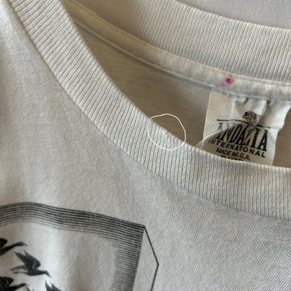 90's M.C.Escher エッシャー アートマルチプリントTシャツ ホワイト ANDAZIA(XL)/C1066T-SO