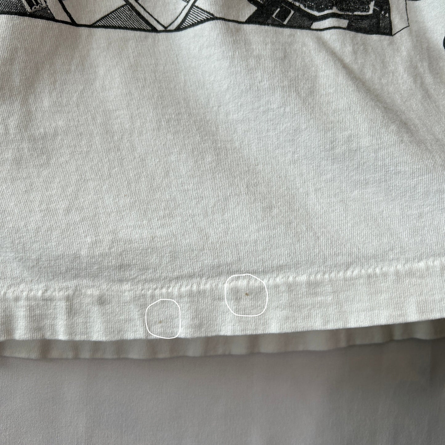 90's M.C.Escher エッシャー アートマルチプリントTシャツ ホワイト ANDAZIA(XL)/C1066T-SO