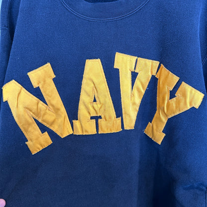 90~00's MV sport Pro-weave 米軍 U.S. NAVY 海軍 リバースウィーブタイプ スウェットシャツ 紺 (XL)/B3108S-SO