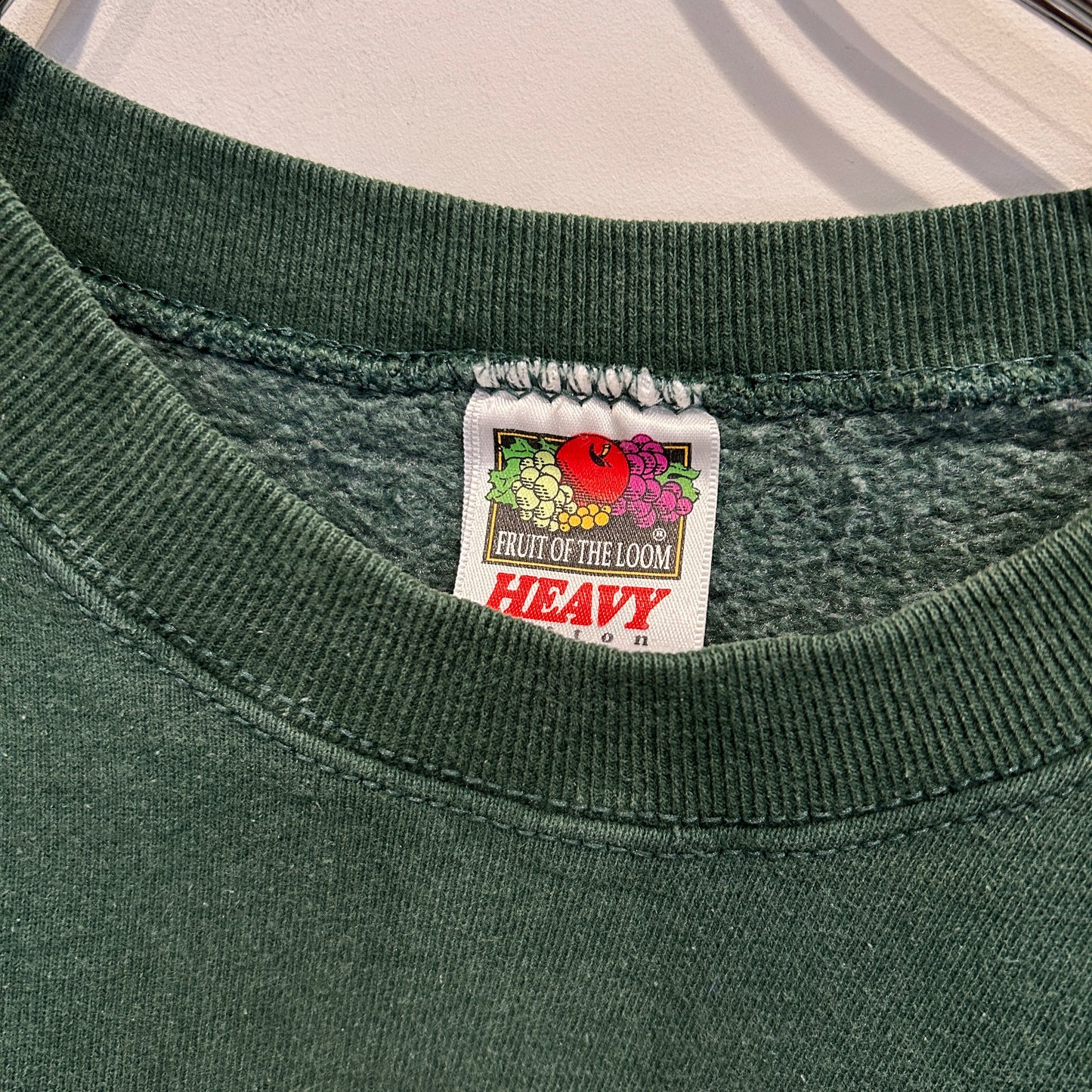 00's Fruit of the loom "Here Fishy... Fishy... Fishy!" ヘビーウェイト メッセージスウェットシャツ 緑 (L)/B1091S-SO