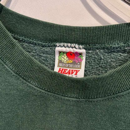 00's Fruit of the loom "Here Fishy... Fishy... Fishy!" ヘビーウェイト メッセージスウェットシャツ 緑 (L)/B1091S-SO
