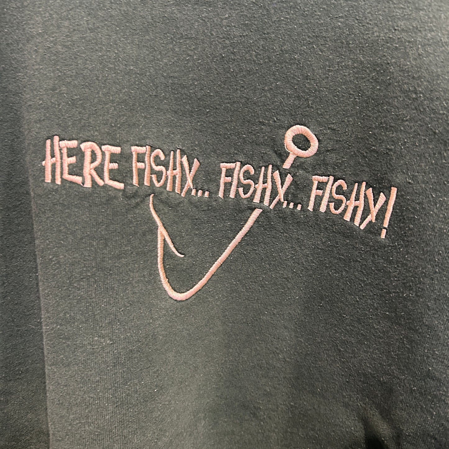 00's Fruit of the loom "Here Fishy... Fishy... Fishy!" ヘビーウェイト メッセージスウェットシャツ 緑 (L)/B1091S-SO