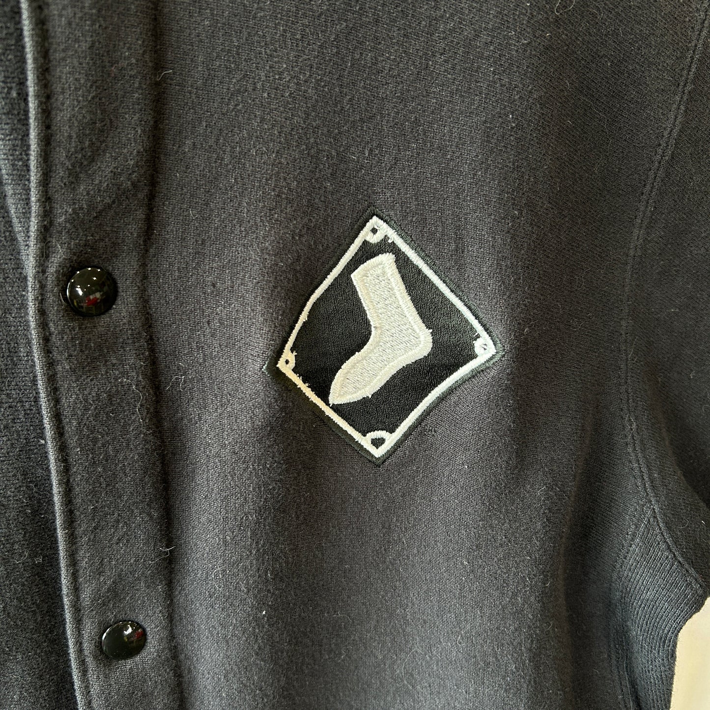 90's Champion Reverse Weave リバースウィーブ スナップスウェット White Sox ブラック(L)/C1092R-SO
