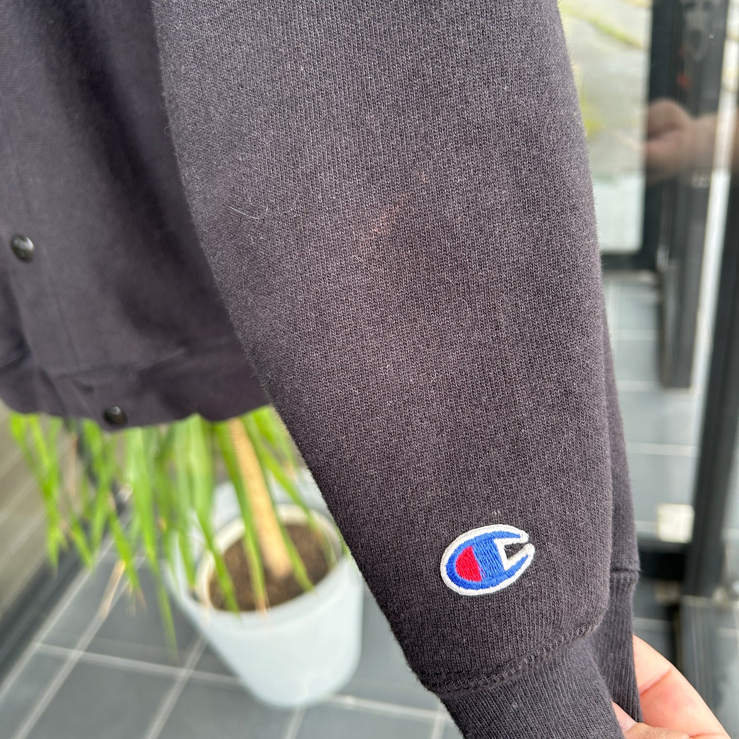 90's Champion Reverse Weave リバースウィーブ スナップスウェット White Sox ブラック(L)/C1092R-SO