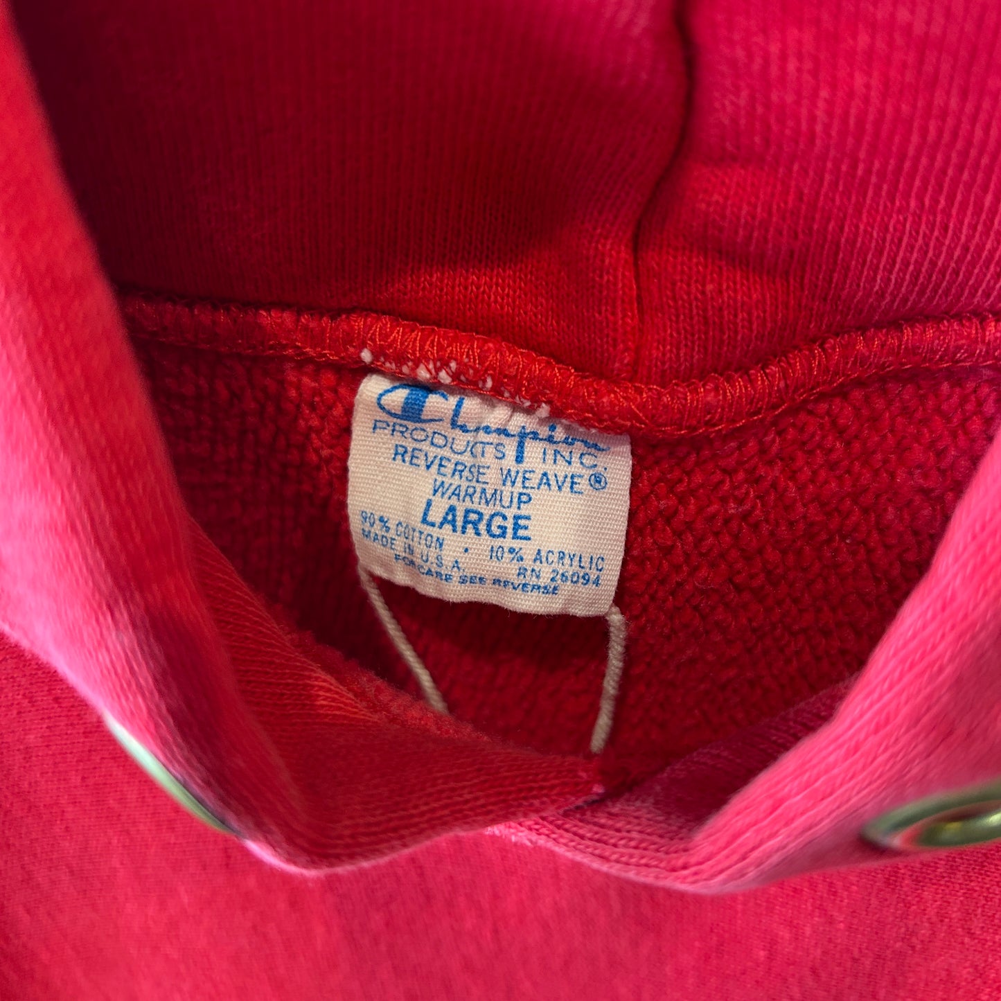 70's Champion Reverse Weave リバースウィーブ 単色タグ ３段プリント スウェットフーディー パーカー (L)/C1091R-SO