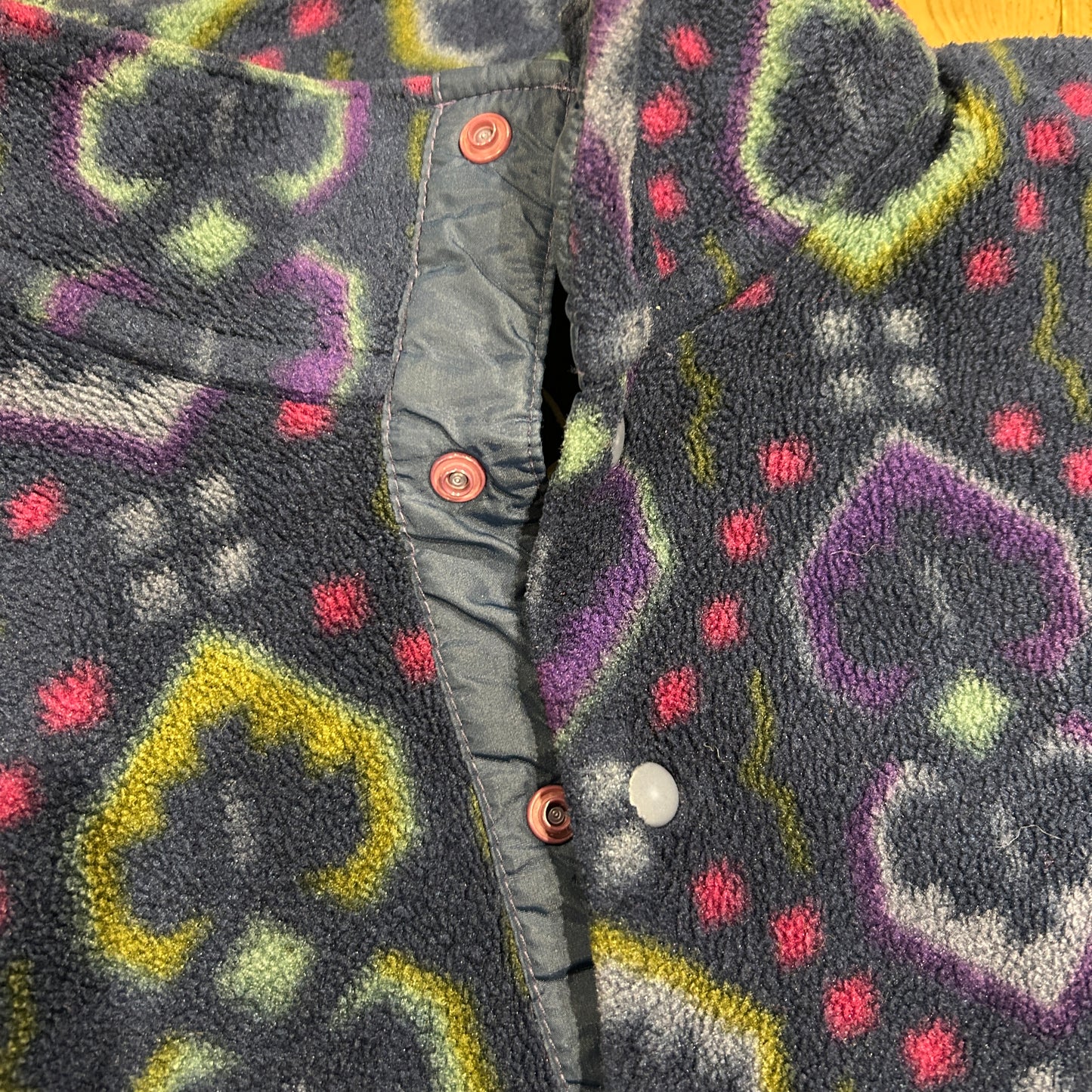 90's Patagonia パタゴニア スナップT タペストリー　総柄フリース インクブルー USA製(XL)/A0759F-SO