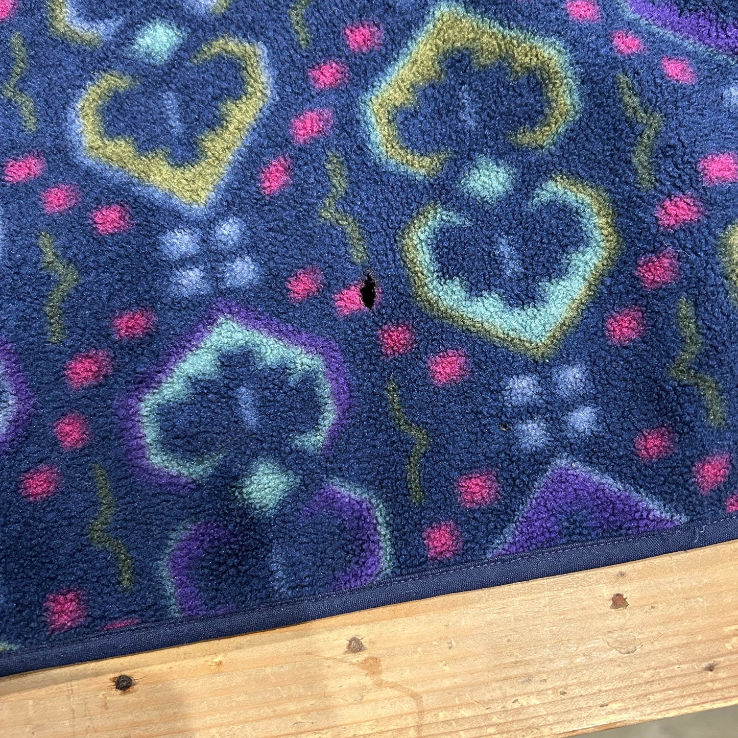 90's Patagonia パタゴニア スナップT タペストリー　総柄フリース インクブルー USA製(XL)/A0759F-SO