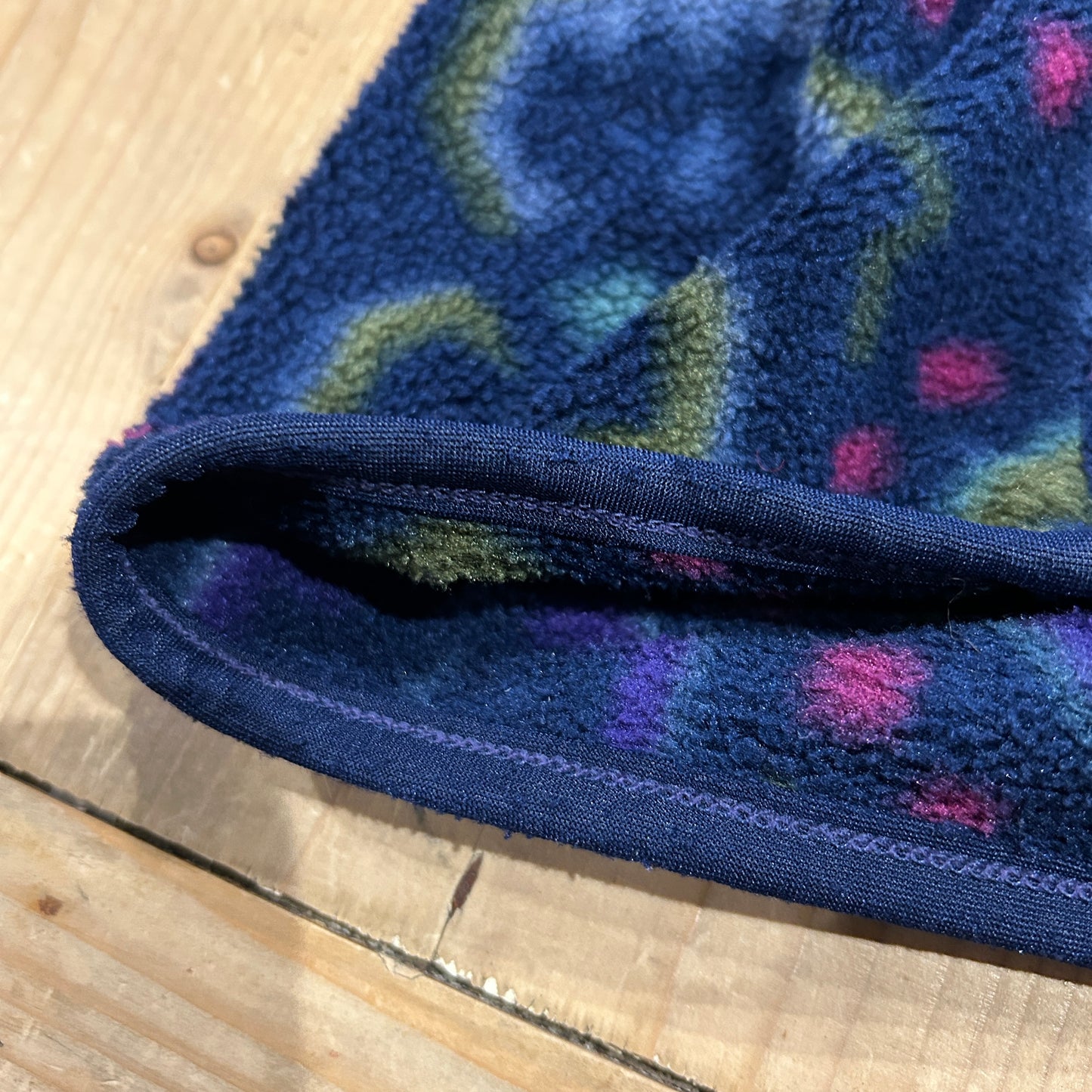 90's Patagonia パタゴニア スナップT タペストリー　総柄フリース インクブルー USA製(XL)/A0759F-SO