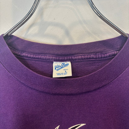 90's Disney Goofy "MICHIGAN" キャラクターTシャツ パープル (L)/B1977T-SO