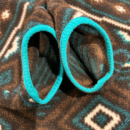 00's Patagonia パタゴニア スナップT 総柄フリース ブラウン(L)A8757F-SO