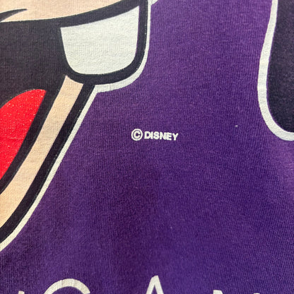 90's Disney Goofy "MICHIGAN" キャラクターTシャツ パープル (L)/B1977T-SO