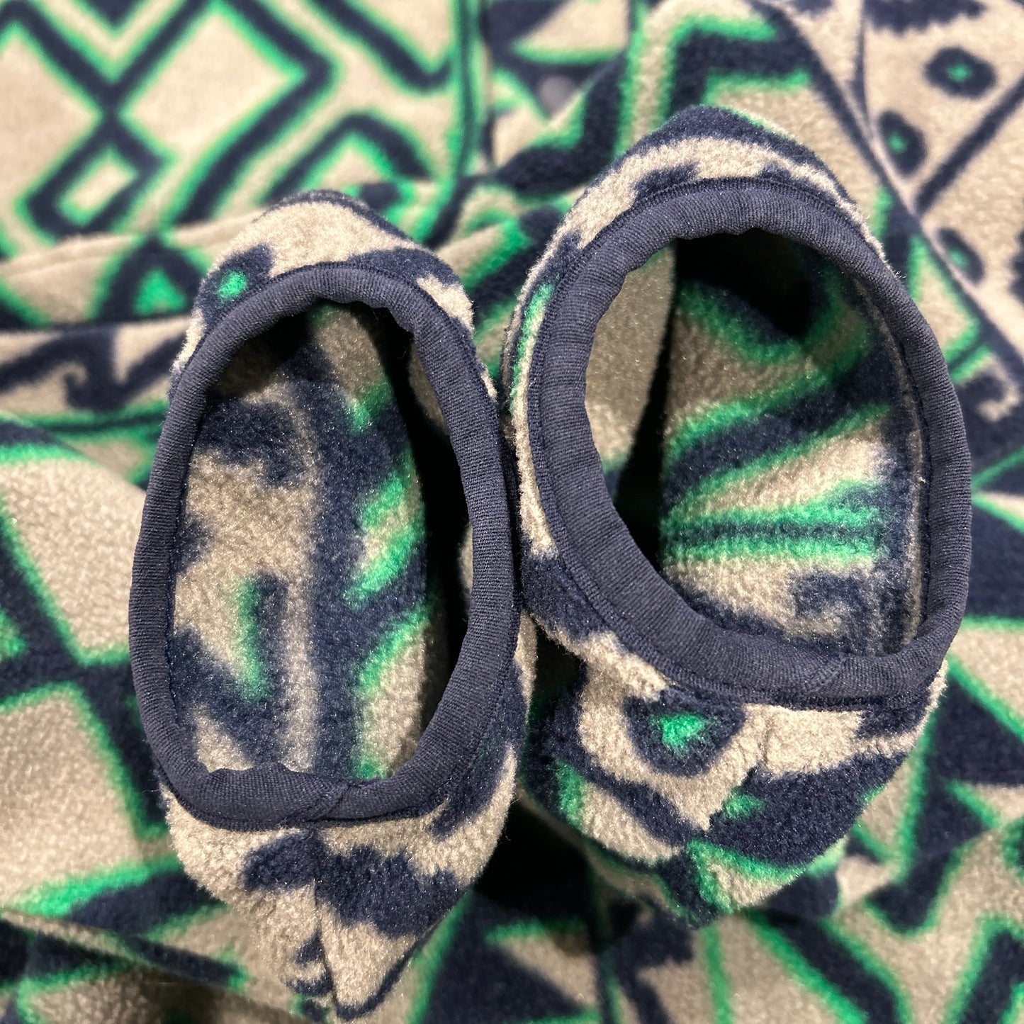 00's Patagonia パタゴニア スナップT 幾何学 総柄フリース グレー(L)/B3118F-SO