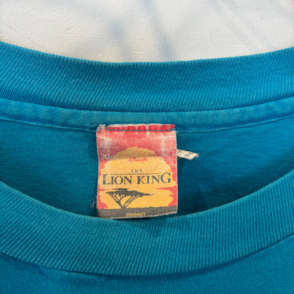 90's Disney Lion King "HAKUNA MATATA" キャラクターTシャツ ターコイズブルー (L)/A6758T-SO