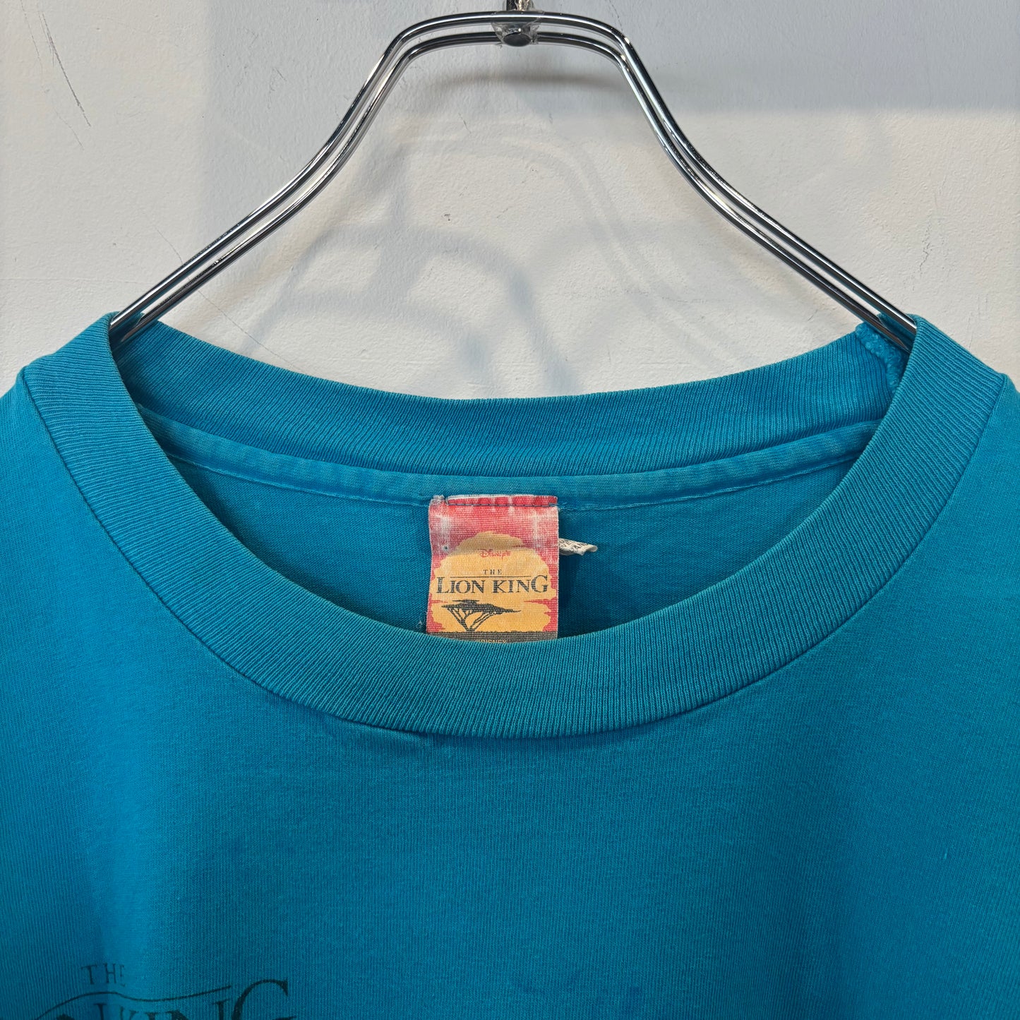 90's Disney Lion King "HAKUNA MATATA" キャラクターTシャツ ターコイズブルー (L)/A6758T-SO