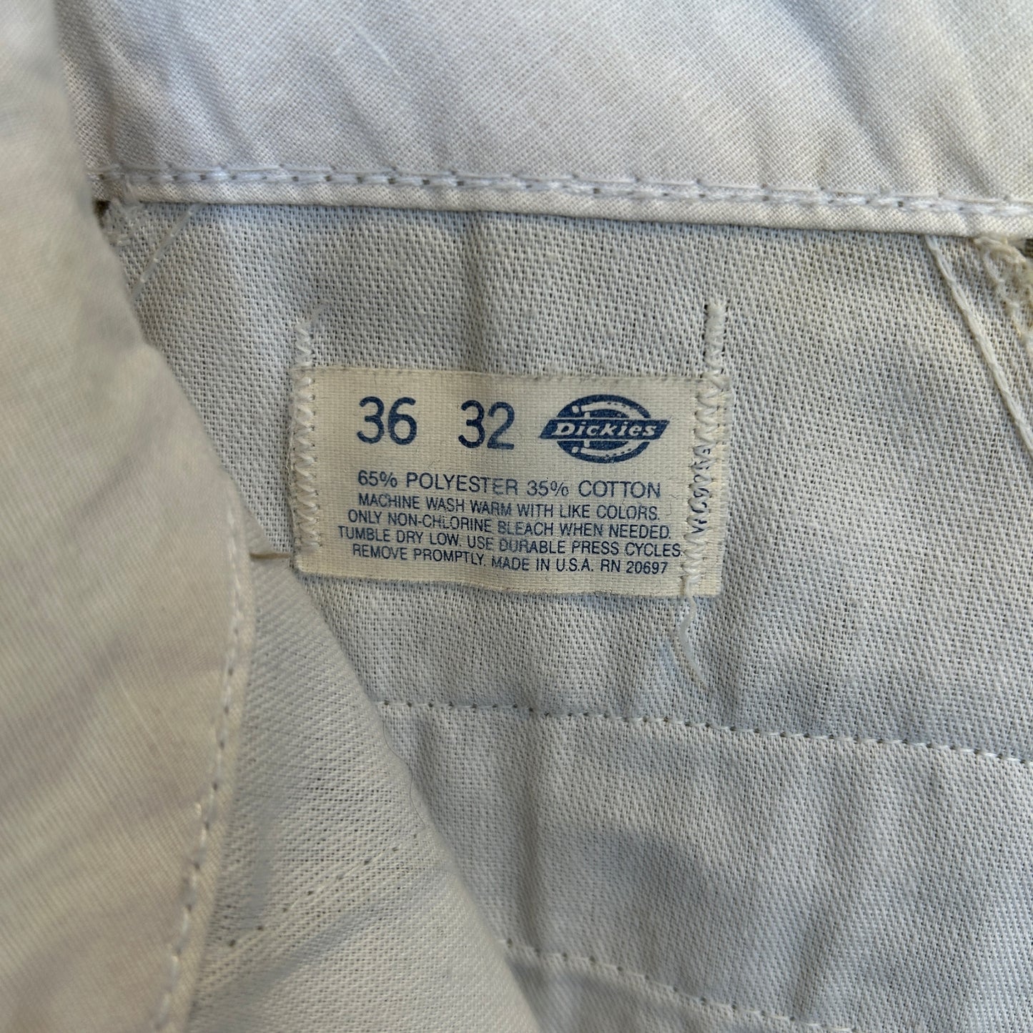 80's Dickies ディッキーズ 874 チビタグ ワークパンツ USA製 ベージュ (36×32)/A8633P-SO