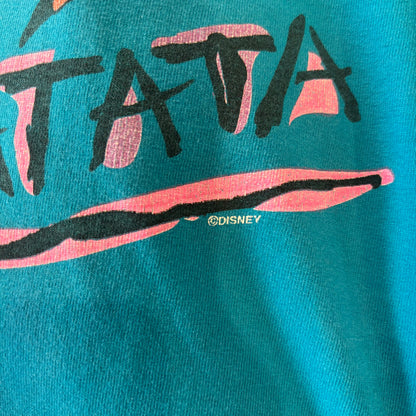 90's Disney Lion King "HAKUNA MATATA" キャラクターTシャツ ターコイズブルー (L)/A6758T-SO