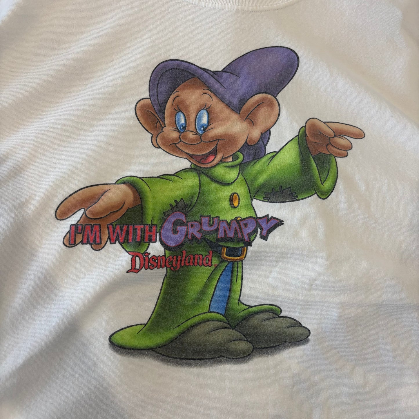 00's Disney DOPEY ドーピー 白雪姫 七人の小人 キャラクターTシャツ 白 (XXL)/A7585T-SO