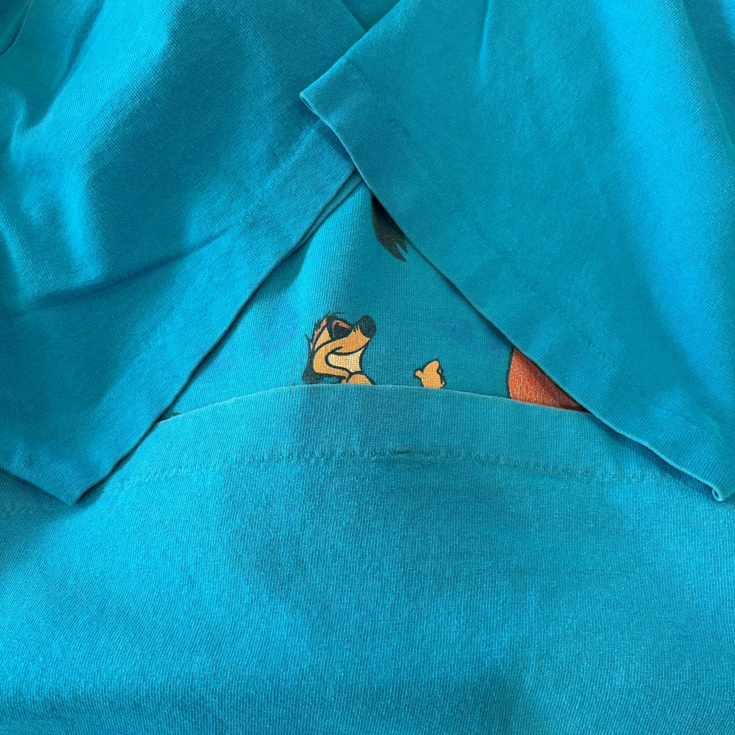 90's Disney Lion King "HAKUNA MATATA" キャラクターTシャツ ターコイズブルー (L)/A6758T-SO