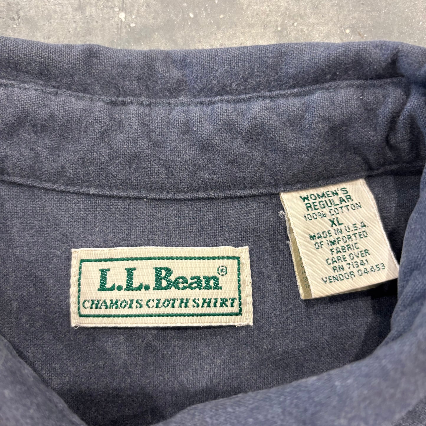 90's L.L.Bean エルエルビーン シャモアクロス シャツ ブルーグレー (ウィメンズXL) /B4153SH-SO