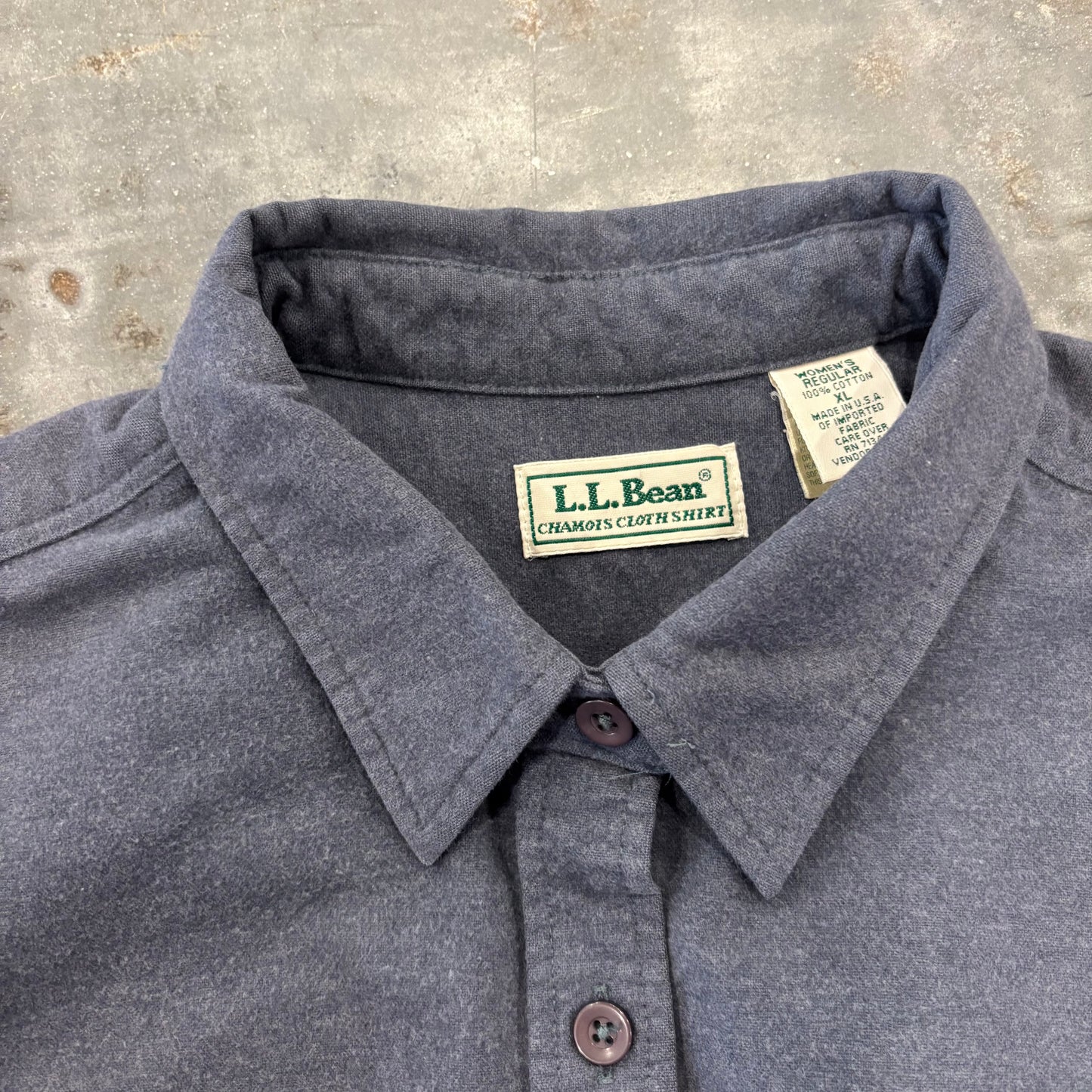 90's L.L.Bean エルエルビーン シャモアクロス シャツ ブルーグレー (ウィメンズXL) /B4153SH-SO