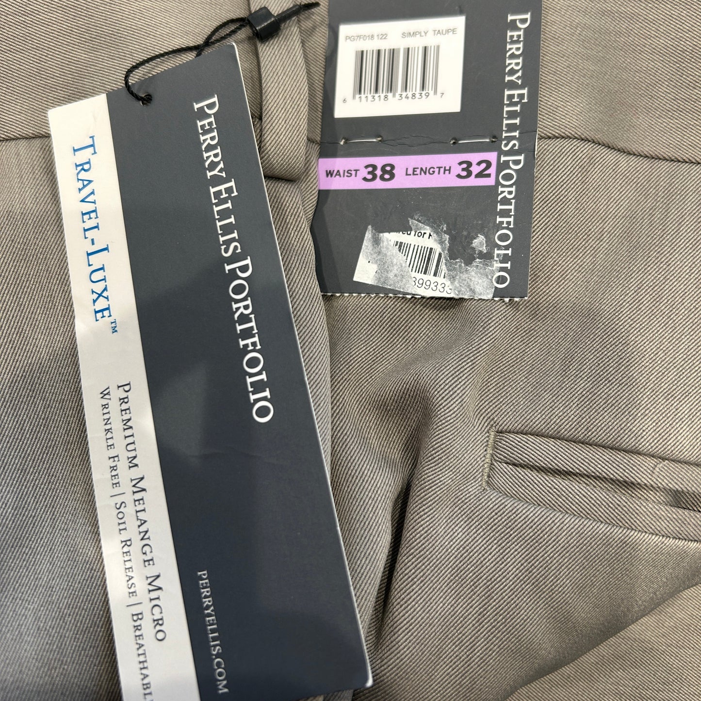 未使用品 Perry Ellis ペリーエリス タックスラックス ポリエステル (38×32)/C1175P-SO