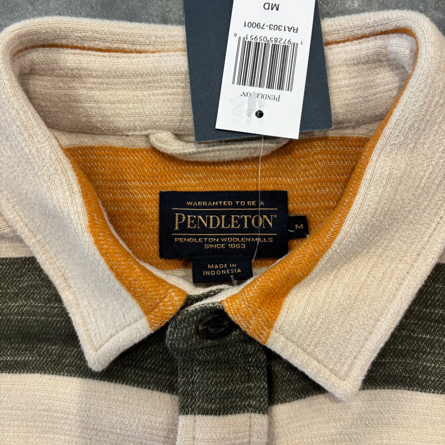 00's Pendleton ペンドルトン ブランケット オーバーシャツ ストライプ ボーダー (M) /A9769SH-SO