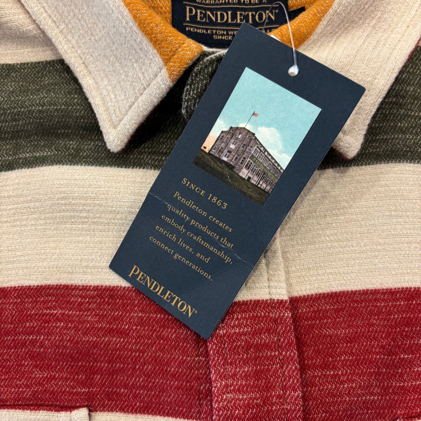 00's Pendleton ペンドルトン ブランケット オーバーシャツ ストライプ ボーダー (M) /A9769SH-SO