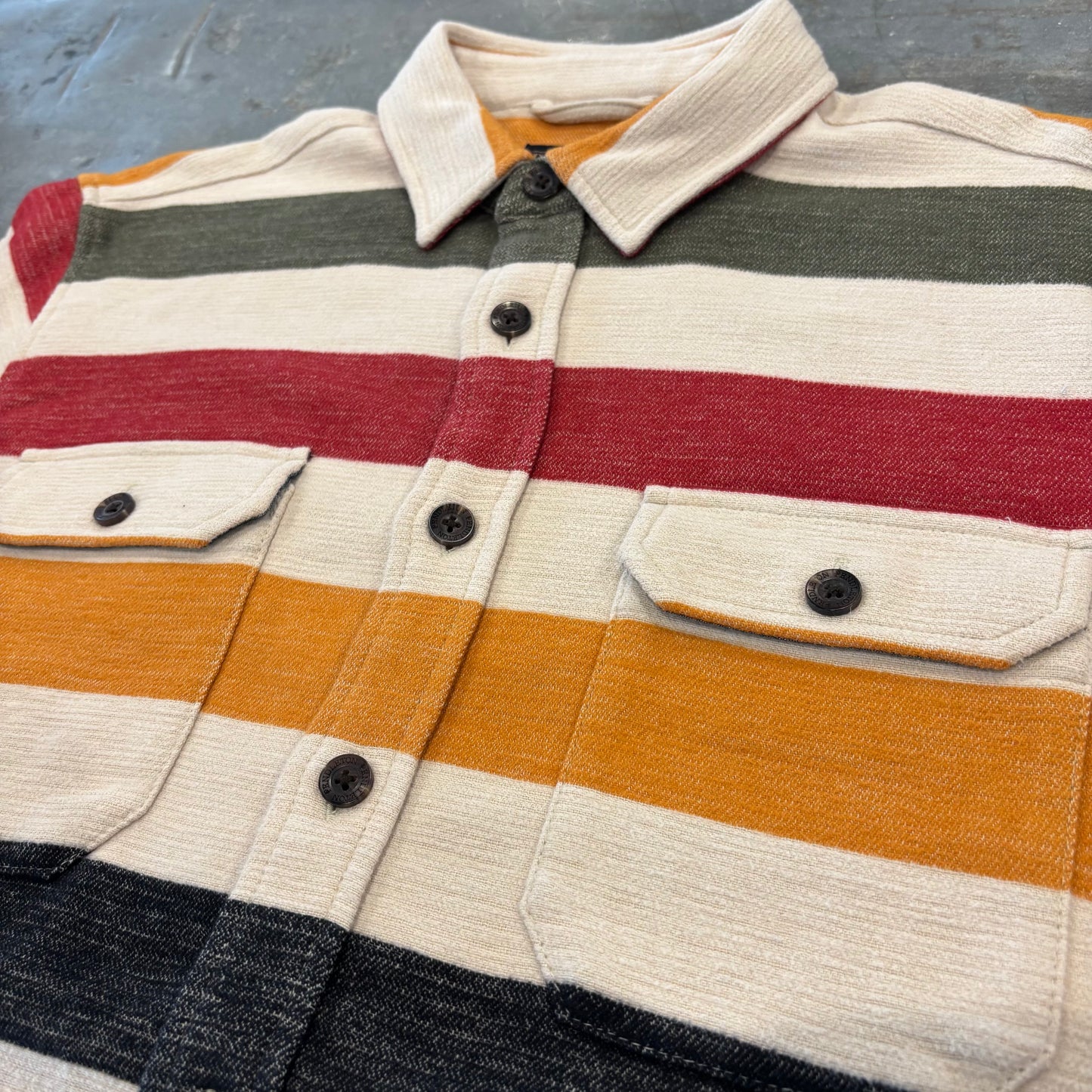00's Pendleton ペンドルトン ブランケット オーバーシャツ ストライプ ボーダー (M) /A9769SH-SO