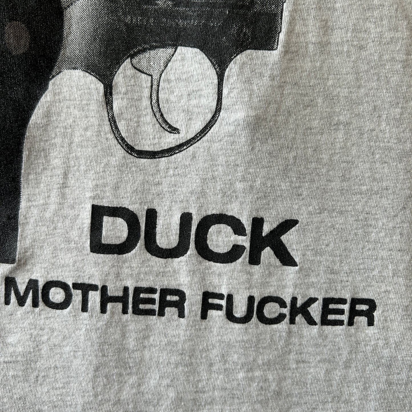 90~00's Welcome to New York DUCK Mother FXXXXr メッセージTシャツ グレー /C1064T-SO