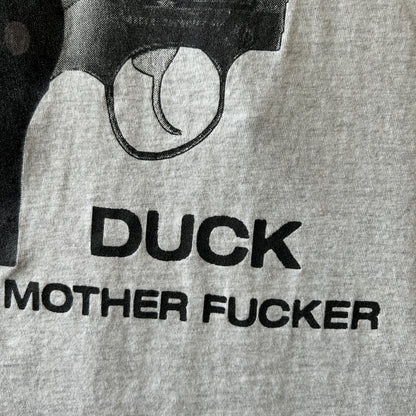 90~00's Welcome to New York DUCK Mother FXXXXr メッセージTシャツ グレー /C1064T-SO