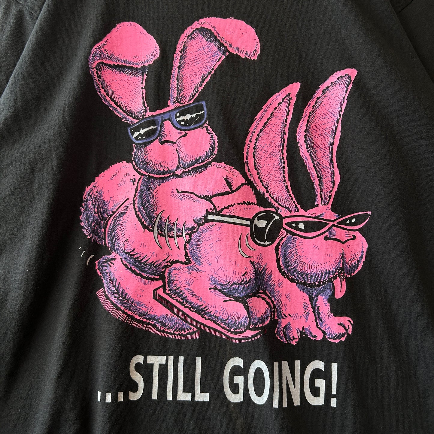 90's Energizer "Energizer Bunny" エナジャイザー・バニー 企業Tシャツ 乾電池 ライト 黒(L)/C1083T-SO