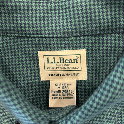 00's L.L.Bean エルエルビーン 千鳥格子柄 ボタンダウンシャツ 深緑 (M) /B4151SH-SO