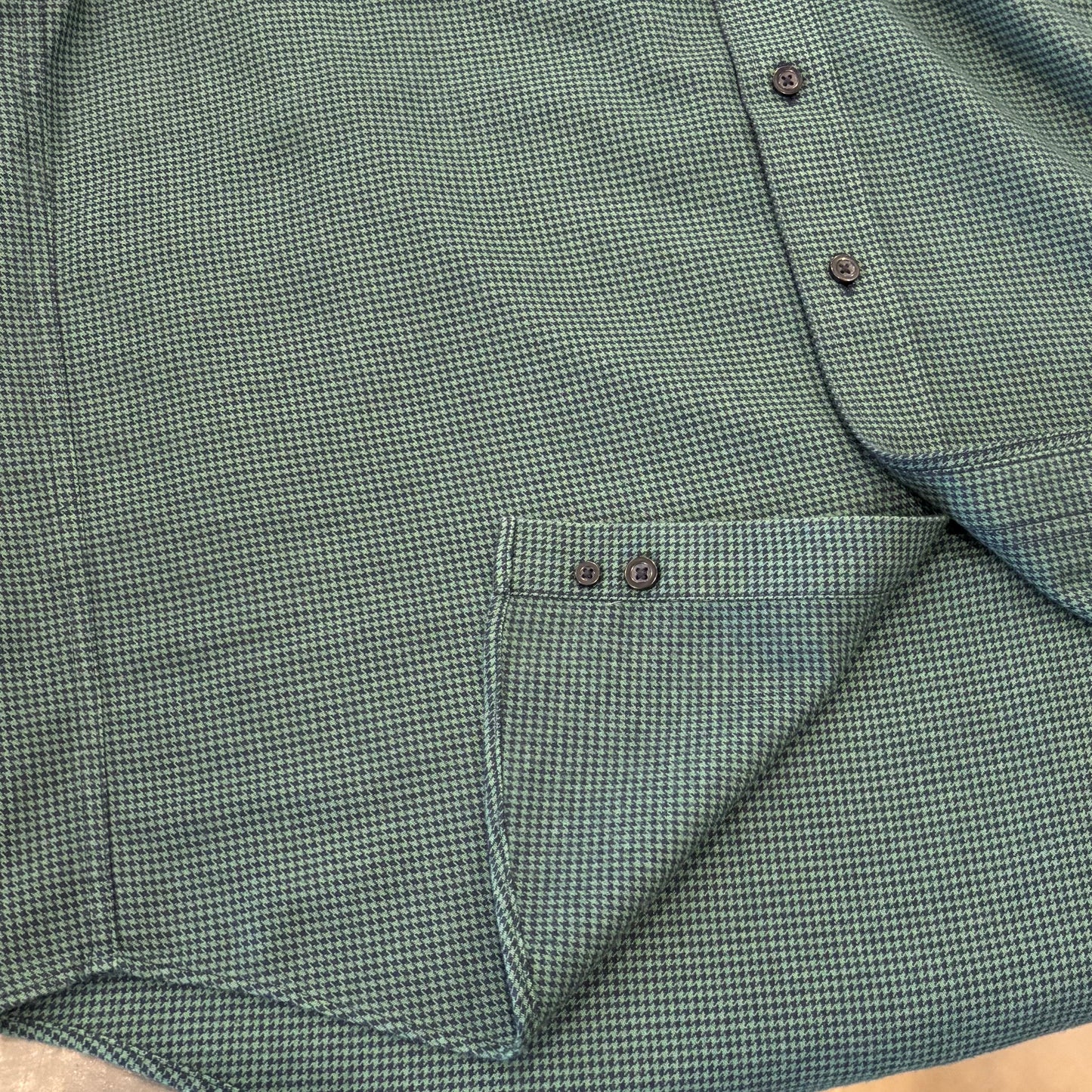 00's L.L.Bean エルエルビーン 千鳥格子柄 ボタンダウンシャツ 深緑 (M) /B4151SH-SO