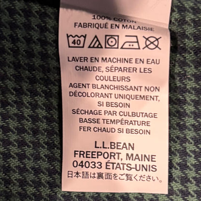 00's L.L.Bean エルエルビーン 千鳥格子柄 ボタンダウンシャツ 深緑 (M) /B4151SH-SO